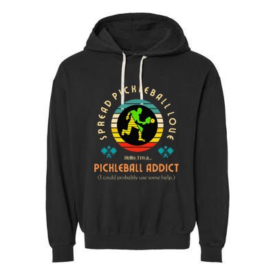 Cool Pickleball Art For Paddle Pickleball Player Garment-Dyed Fleece Hoodie