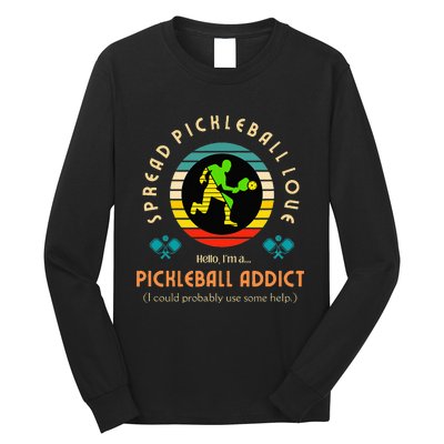 Cool Pickleball Art For Paddle Pickleball Player Long Sleeve Shirt