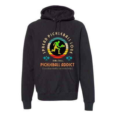 Cool Pickleball Art For Paddle Pickleball Player Premium Hoodie