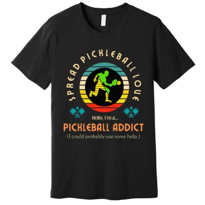 Cool Pickleball Art For Paddle Pickleball Player Premium T-Shirt