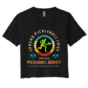 Cool Pickleball Art For Paddle Pickleball Player Women's Crop Top Tee