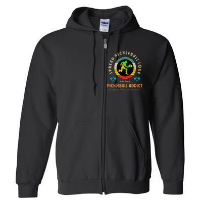 Cool Pickleball Art For Paddle Pickleball Player Full Zip Hoodie