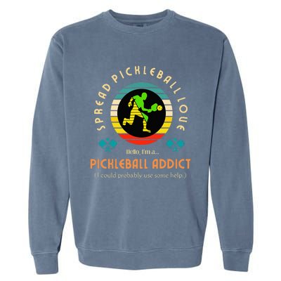 Cool Pickleball Art For Paddle Pickleball Player Garment-Dyed Sweatshirt