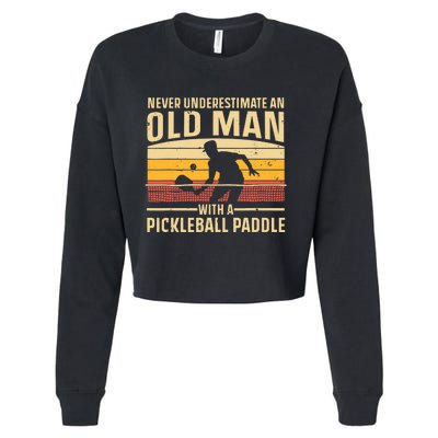 Cool Pickleball Art For Paddle Pickleball Player Cropped Pullover Crew