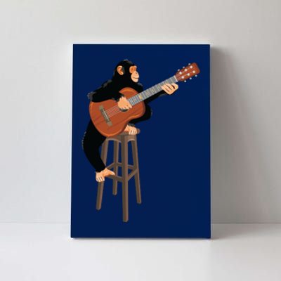 Chimpanzee Playing Acoustic Guitar. Funny Monkey Canvas