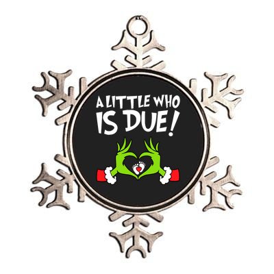 Christmas Pregnancy A Little Who Is Due Metallic Star Ornament