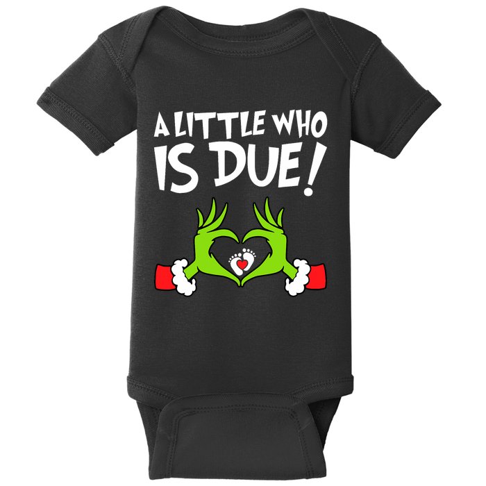 Christmas Pregnancy A Little Who Is Due Baby Bodysuit