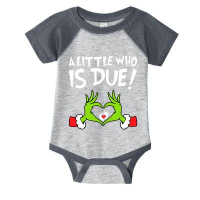 Christmas Pregnancy A Little Who Is Due Infant Baby Jersey Bodysuit