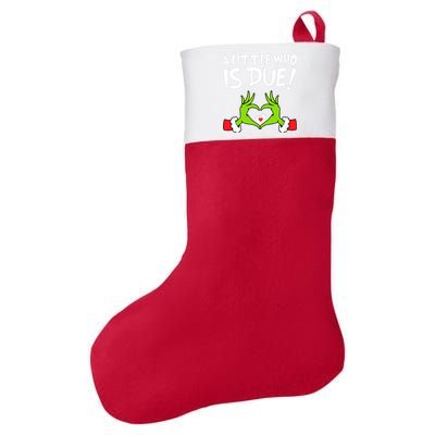 Christmas Pregnancy A Little Who Is Due Felt Holiday Christmas Stocking