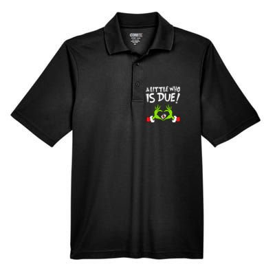 Christmas Pregnancy A Little Who Is Due Men's Origin Performance Pique Polo