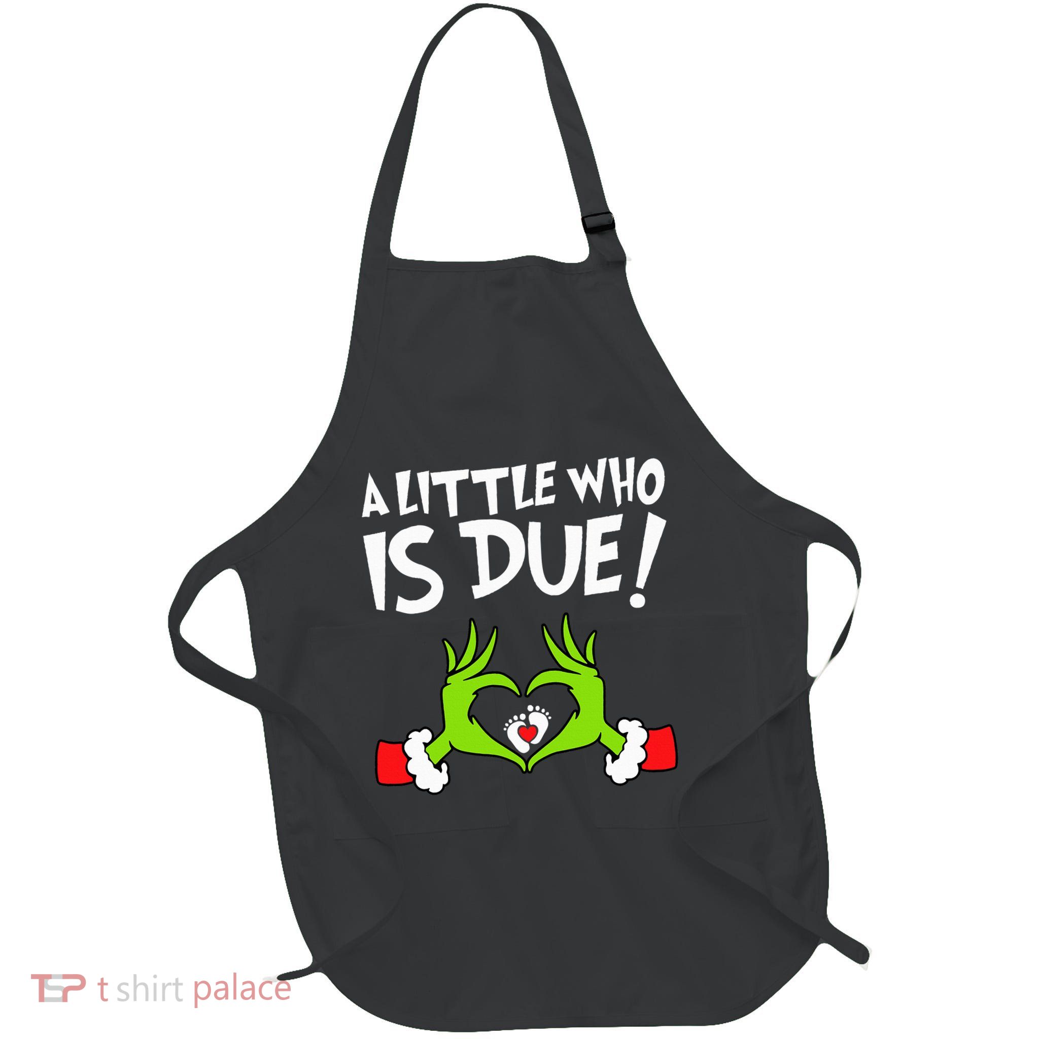 Christmas Pregnancy A Little Who Is Due Full-Length Apron With Pockets