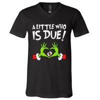 Christmas Pregnancy A Little Who Is Due V-Neck T-Shirt