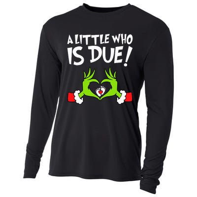 Christmas Pregnancy A Little Who Is Due Cooling Performance Long Sleeve Crew