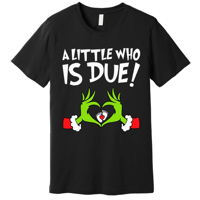 Christmas Pregnancy A Little Who Is Due Premium T-Shirt