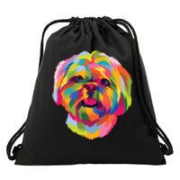 Colorful Pop Art Shih Tzu Portrait Shitzu Puppy Owner Drawstring Bag