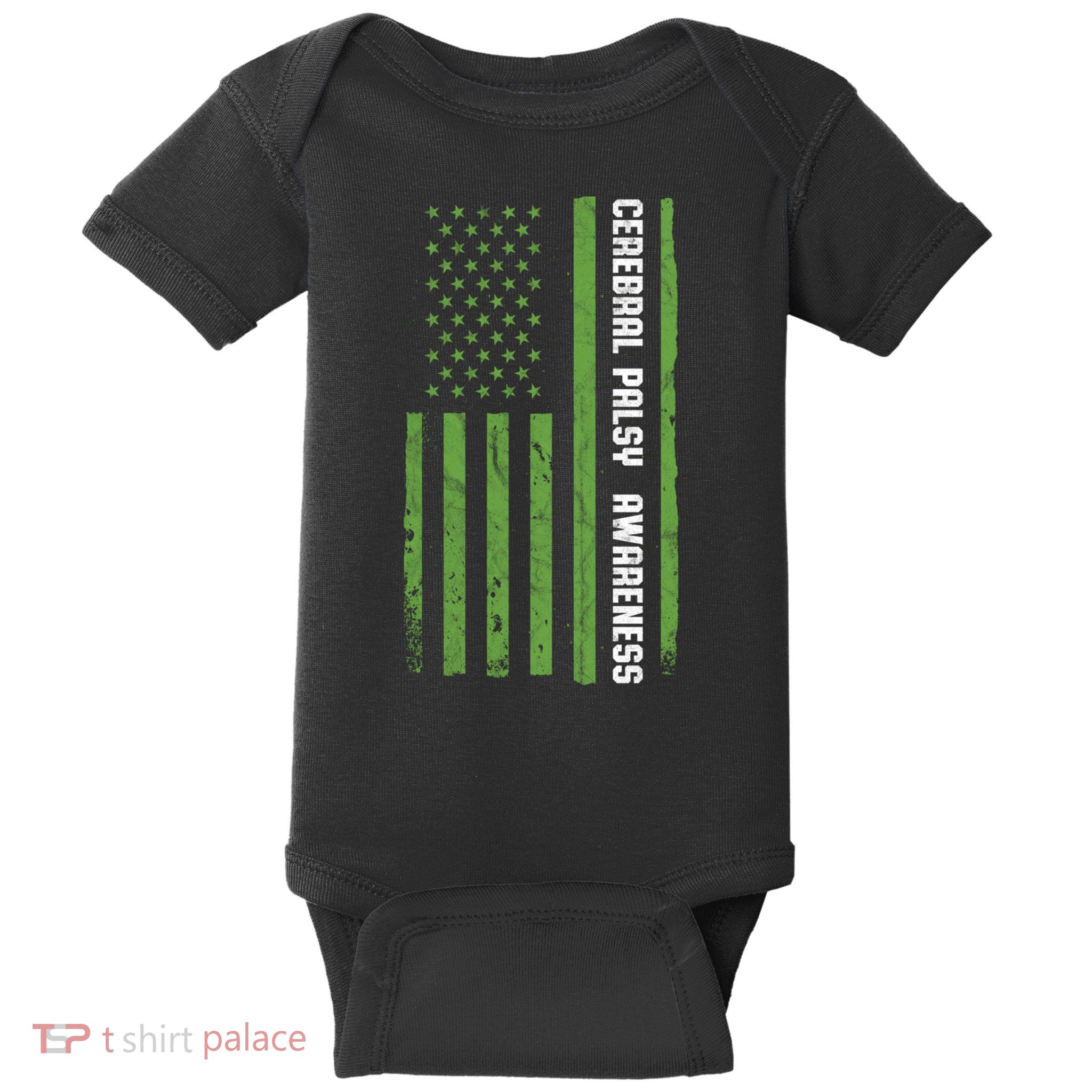 Cerebral Palsy Awareness American Flag Baby Bodysuit