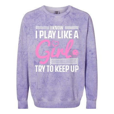 Cool Pickleball Art For Wo Girls Player Pickleball Lover Colorblast Crewneck Sweatshirt