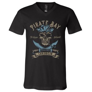 Caribbean Pirate And Saber Pirate Costume V-Neck T-Shirt