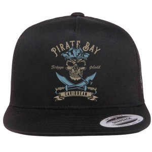 Caribbean Pirate And Saber Pirate Costume Flat Bill Trucker Hat