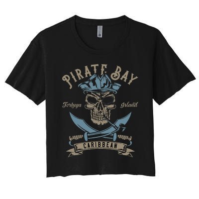 Caribbean Pirate And Saber Pirate Costume Women's Crop Top Tee