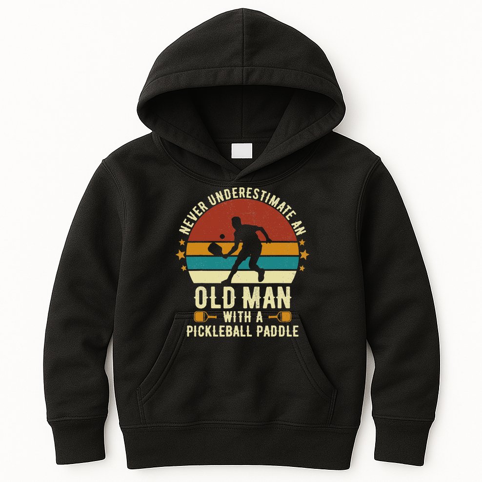 Cool Pickleball Art For Paddle Pickleball Player Kids Hoodie