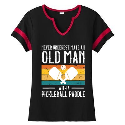 Cool Pickleball Art For Paddle Pickleball Player Ladies Halftime Notch Neck Tee