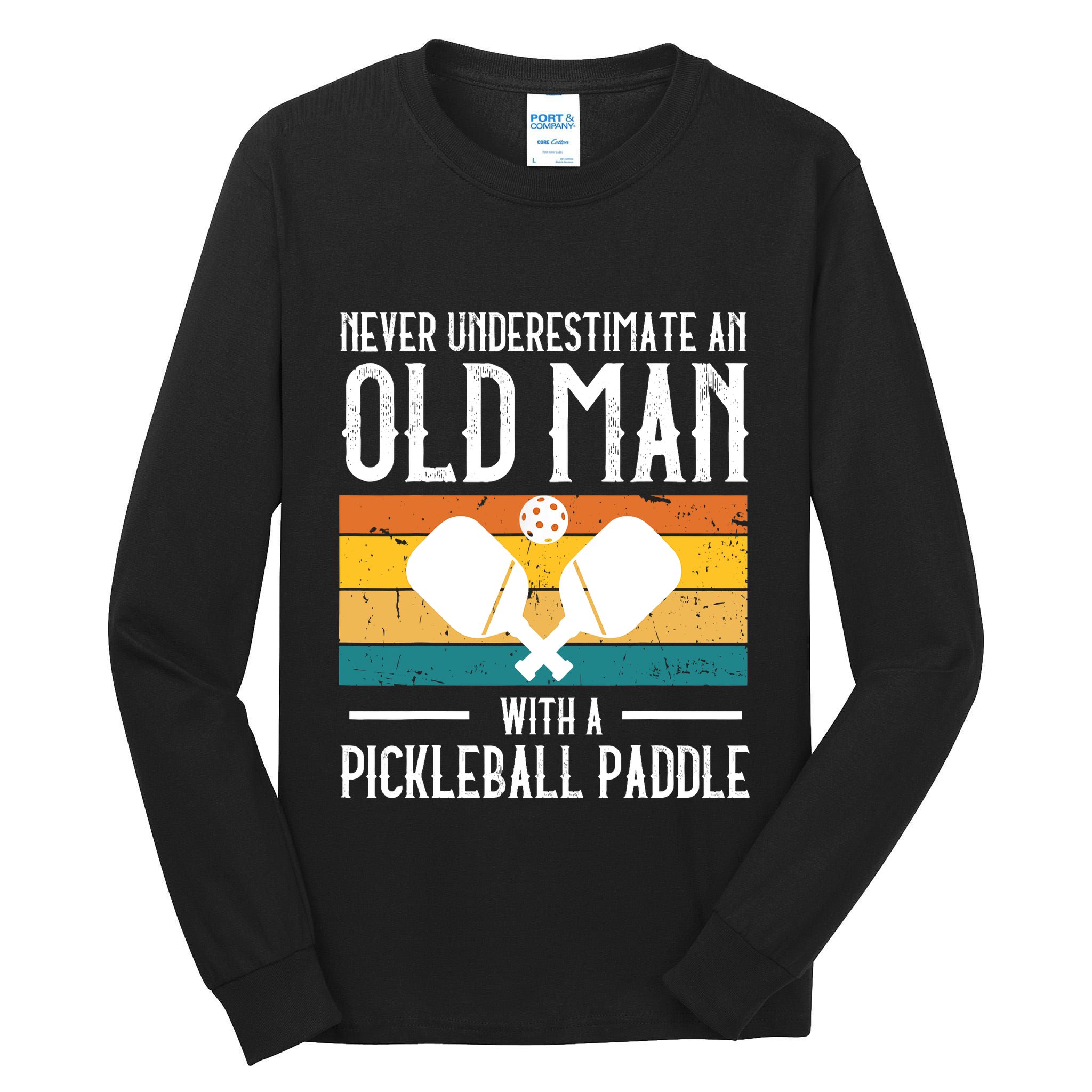 Cool Pickleball Art For Paddle Pickleball Player Tall Long Sleeve T-Shirt