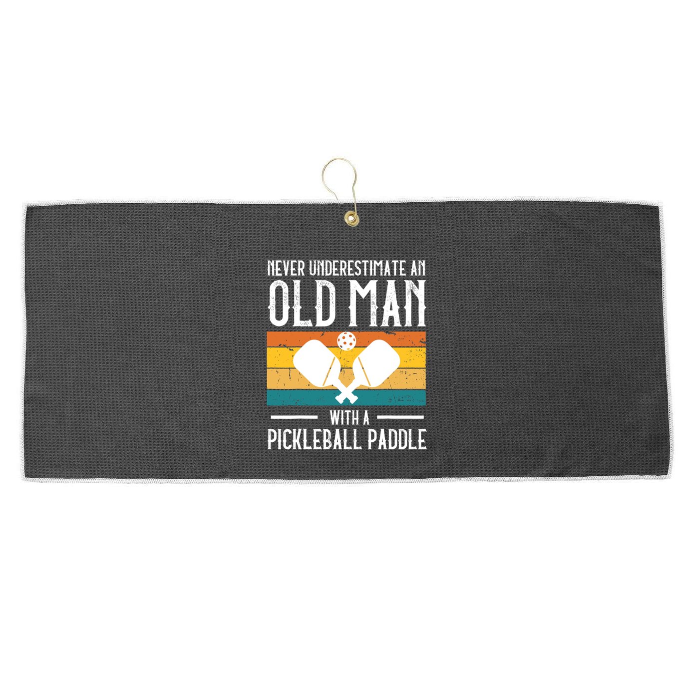 Cool Pickleball Art For Paddle Pickleball Player Large Microfiber Waffle Golf Towel