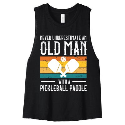 Cool Pickleball Art For Paddle Pickleball Player Women's Racerback Cropped Tank