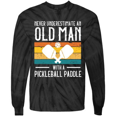 Cool Pickleball Art For Paddle Pickleball Player Tie-Dye Long Sleeve Shirt