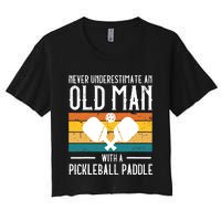 Cool Pickleball Art For Paddle Pickleball Player Women's Crop Top Tee