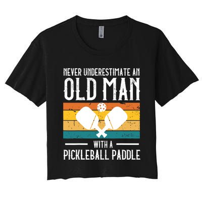 Cool Pickleball Art For Paddle Pickleball Player Women's Crop Top Tee