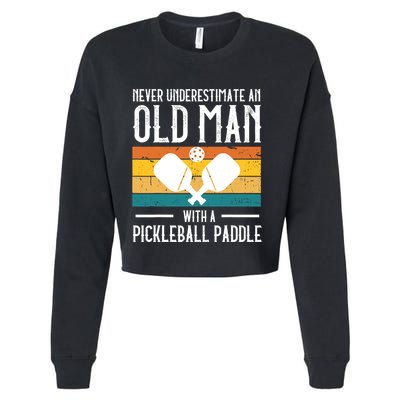 Cool Pickleball Art For Paddle Pickleball Player Cropped Pullover Crew