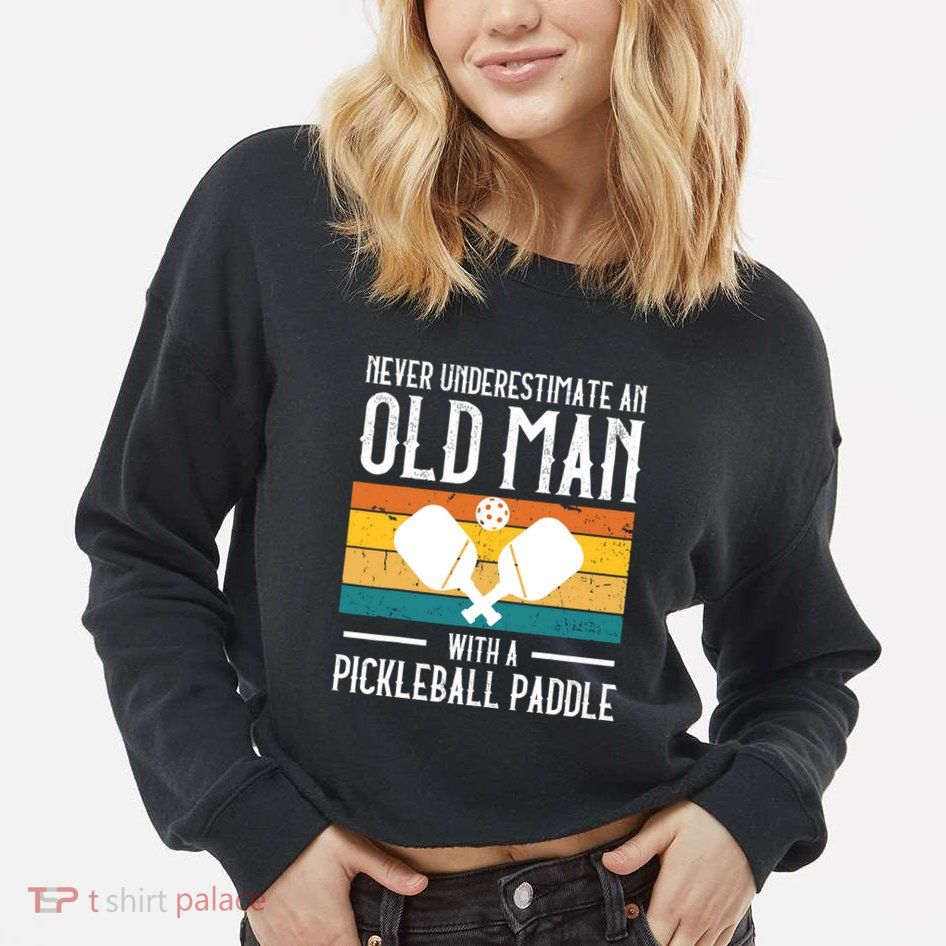 Cool Pickleball Art For Paddle Pickleball Player Cropped Pullover Crew