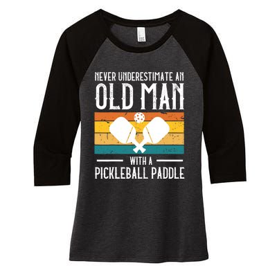 Cool Pickleball Art For Paddle Pickleball Player Women's Tri-Blend 3/4-Sleeve Raglan Shirt