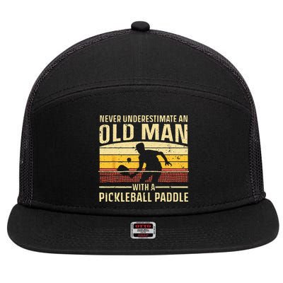 Cool Pickleball Art For Wo Paddle Pickleball Player 7 Panel Mesh Trucker Snapback Hat