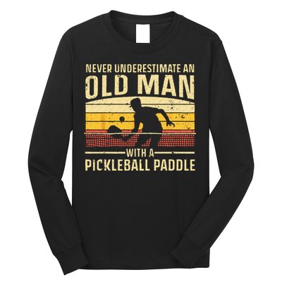 Cool Pickleball Art For Wo Paddle Pickleball Player Long Sleeve Shirt