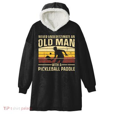 Cool Pickleball Art For Wo Paddle Pickleball Player Hooded Wearable Blanket