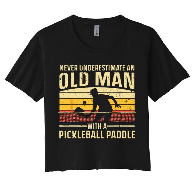 Cool Pickleball Art For Wo Paddle Pickleball Player Crop Top