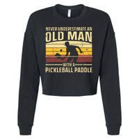 Cool Pickleball Art For Wo Paddle Pickleball Player Cropped Pullover Crew