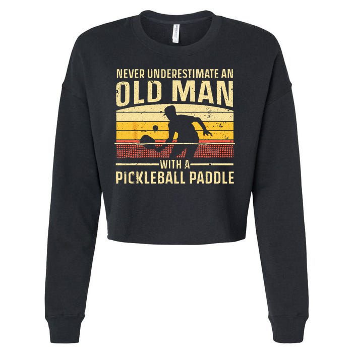 Cool Pickleball Art For Wo Paddle Pickleball Player Cropped Pullover Crew