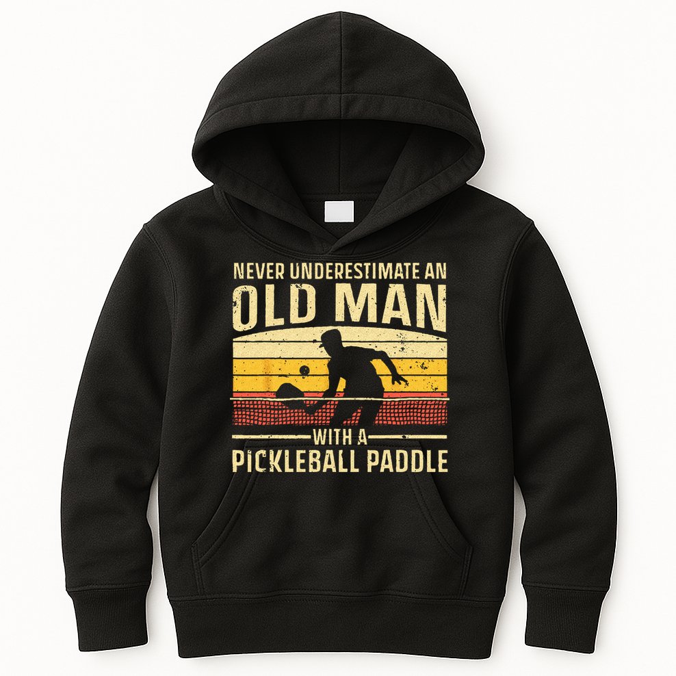 Cool Pickleball Art For Wo Paddle Pickleball Player Kids Hoodie