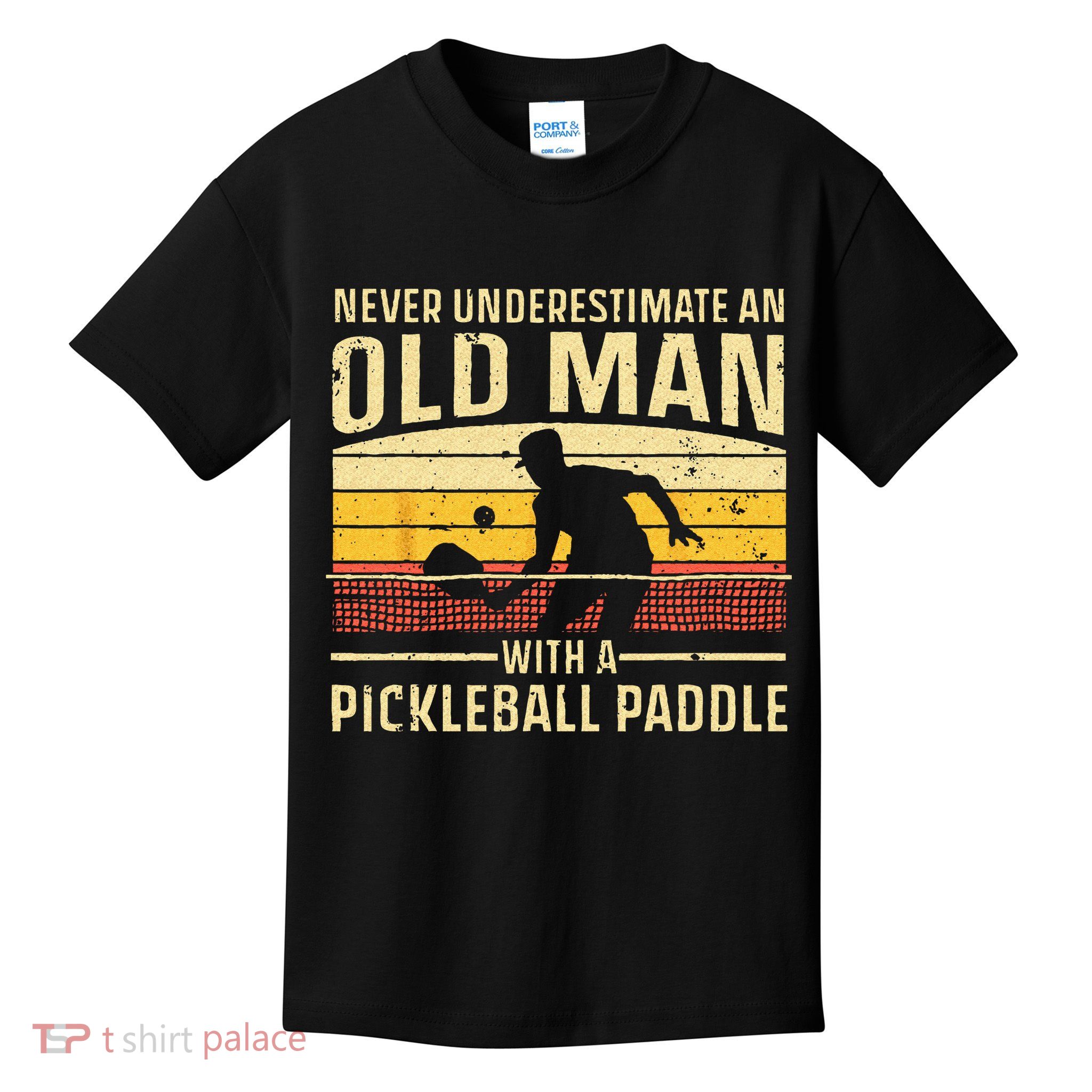 Cool Pickleball Art For Wo Paddle Pickleball Player Kids T-Shirt
