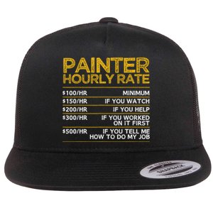 Cool Painter Art For Painting Job House Painter Flat Bill Trucker Hat