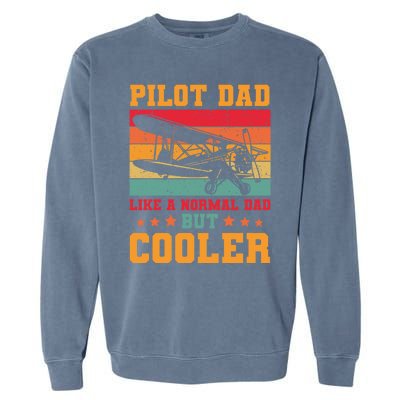 Cool Pilot Art Dad Aircraft Aviation Airplane Pilots Gift Garment-Dyed Sweatshirt