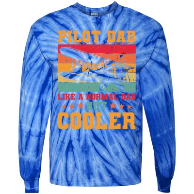 Cool Pilot Art Dad Aircraft Aviation Airplane Pilots Gift Tie-Dye Long Sleeve Shirt