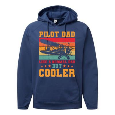 Cool Pilot Art Dad Aircraft Aviation Airplane Pilots Gift Performance Fleece Hoodie