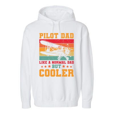 Cool Pilot Art Dad Aircraft Aviation Airplane Pilots Gift Garment-Dyed Fleece Hoodie