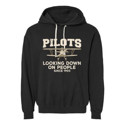 Cool Pilot Aircraft Pilot Airplane Flying Garment-Dyed Fleece Hoodie