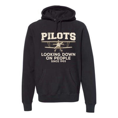 Cool Pilot Aircraft Pilot Airplane Flying Premium Hoodie